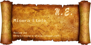 Misera Etele névjegykártya